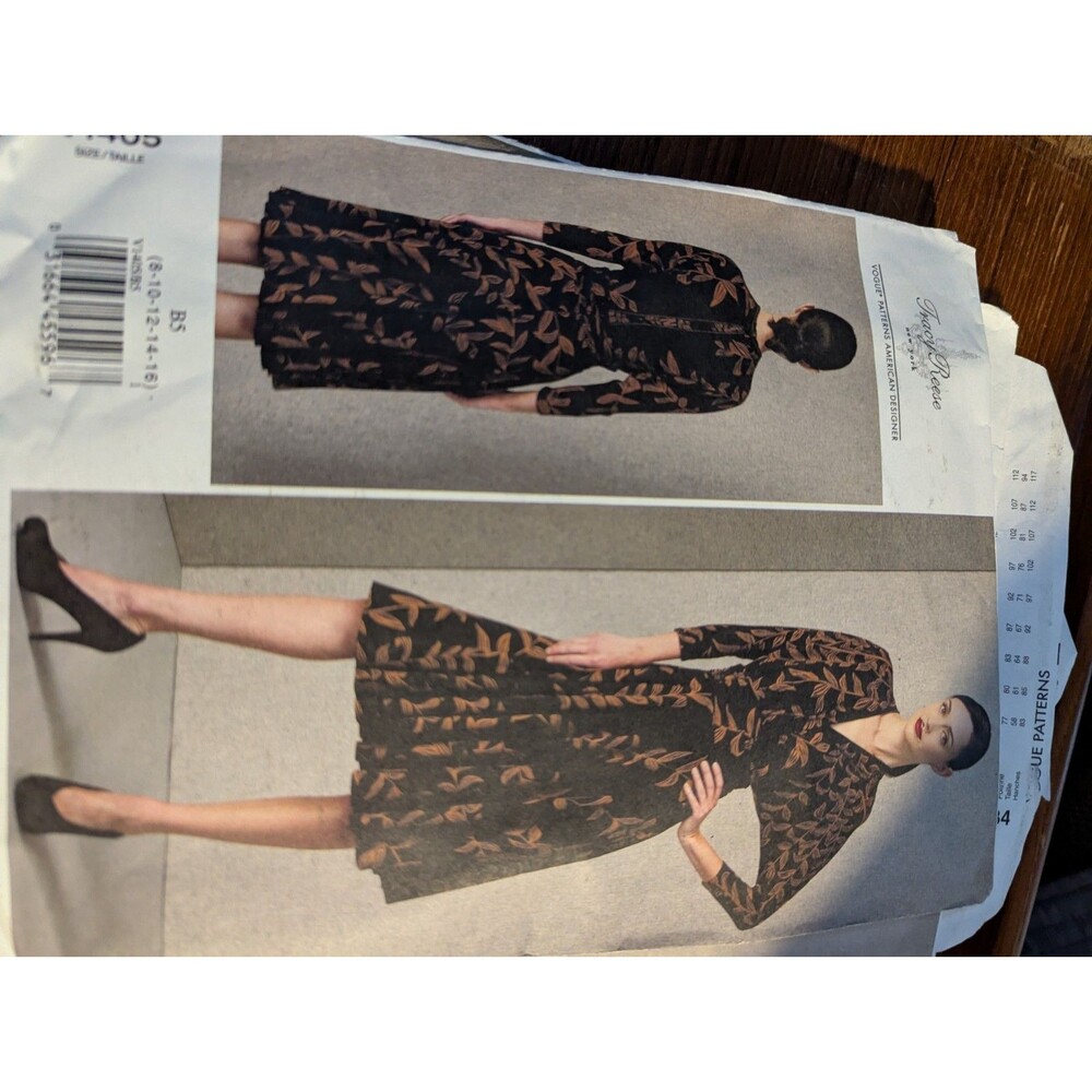 Vogue Patterns Tracy Reese V1405 Dress Women’s Size B5 (8-16) Uncut